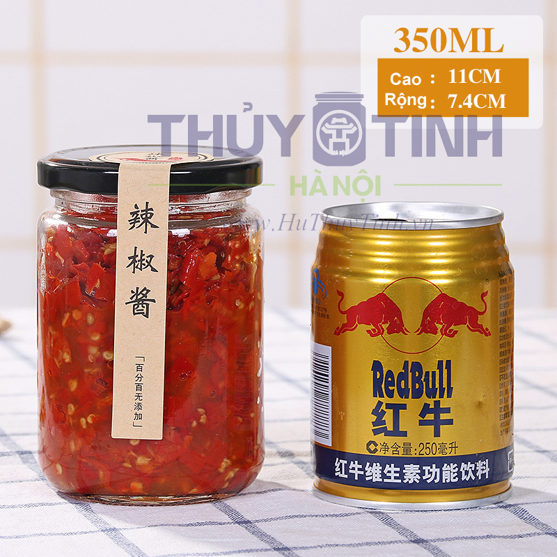 Hũ thủy tinh 350ml kích thước